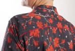 Baïsap - Chemise femme rouge et noir - Chemise motif floral manche longue - #2718