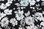Baïsap - Chemise noire a fleurs homme - Fleurs Grises - Imprimé grosses fleurs grises sur fond noir - #1837