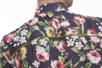 Baïsap - Chemisette homme violette à motifs - Anémone - Chemise manche courte imprimé fleuri - #2406