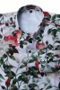 Baïsap - Chemise à Fleurs Blanches manches longues pour homme - Chemise à motifs roses blanches - #2342