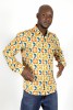 Baïsap - Chemise 70's homme - Chemise orange à fleurs - #3000