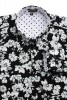 Baïsap - Chemise noire a fleurs homme - Fleurs Grises - Imprimé grosses fleurs grises sur fond noir - #1836