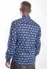 Baïsap - Chemise homme en Jacquard Bleu - Chemise à carreaux vintage manche longue - #2391