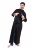 Baïsap - Soutane chemise noire - Chemise longue noire col mao - #2634