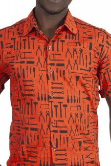 Baïsap - Orange half shirt - Tools - Fitted short sleeve for men