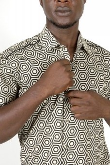 Baïsap - Hexagon shirt short sleeve - Bulgomme - Psychadelic geometric print shirt