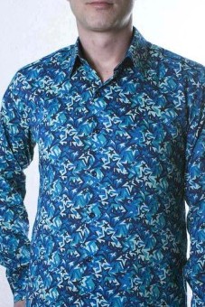 Baïsap - Star shirt - Blue Star - Mens blue dress shirt