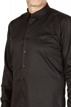 Baïsap - Schwarzes Hemd Herren - Schlange - Slim Fit Hemd aus dicke Baumwolle