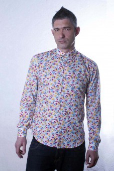Baïsap - Camisa arco íris - Ola - Camisa masculina estampada