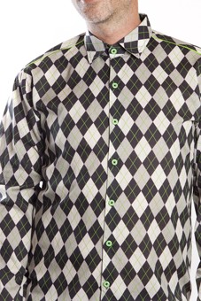 Baïsap - Argyle shirt - Jacquard - Graphic dress shirts, gray checks