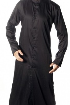 Baïsap - Soutane chemise noire - Chemise longue noire col mao