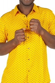 Baïsap - Camisa de lunares - Mostaza - Camisa amarilla y negra estampada