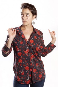 Baïsap - Blusa roja flores - Blusa roja y negra estampada