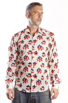 Baïsap - Camisa Cerezas hombre  - Camisa masculina estampada 