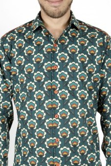 Baïsap - Floral blue shirt - Retro - Vintage floral shirt for men