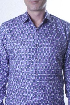 Baïsap - Flower shirt - Graphic - Poplin dress shirt, slim fit