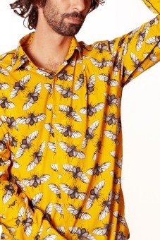 Baïsap - Insect shirt - Beetles Gold - Beetle print shirt for men