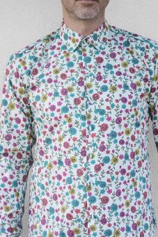 Baïsap - Mens floral dress shirts- Cornflower - Mens floral dress shirts- Cornflower