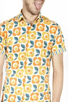 Baïsap - 70's shirt short sleeve - Vintage floral shirt for men
