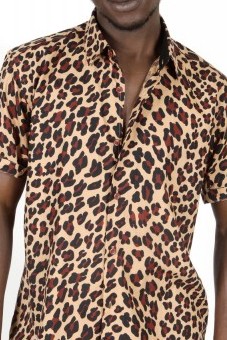 Baïsap - Leopard half shirt - Animal print shirt for men