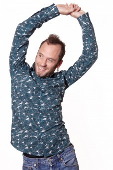 Baïsap - Strand Hemd - Hokusai - Blau weißes Hemd