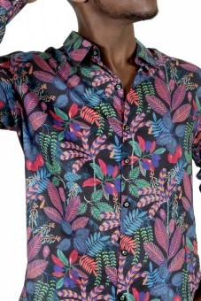 Baïsap - Tropical print shirt - Alice - Colorful thin shirt, long sleeve