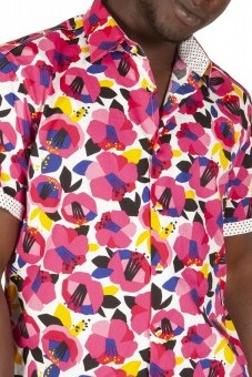 Baïsap - Rosen Hemd - Damaskus - Pinkes Kurzarmhemd Herren