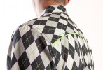 Baïsap - Argyle shirt, short sleeve - Jacquard - Printed half shirt, gray checks - #2443