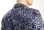 Baïsap - Blusa negra con flores - Miosotis - Blusa azul estampada manga larga - #2475