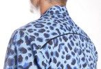Baïsap - Blaues Leopard Hemd - Blau & schwarz Leopard Muster - #1937