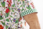 Baïsap - Camisa manga corta floreada - Herrerillo - Camisa aves y flores, de algodón - #2799