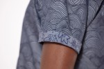 Baïsap - Chambray Hemd Kurzarm - Neue Welle - Blaues Hemd mit Muster - #2765