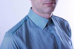 Baïsap - Camisa floral masculina, manga corta - Turquesa - Camisa entallada, de viscosa - #1485