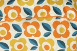 Baïsap - Chemisette fleurie homme - 70's - Chemisette orange à fleurs - #3094