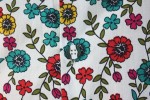 Baïsap - Blumenhemd Männer - Kornblume - Einfarbiges Blumenmuster auf ekrü leichter Baumwolle - #1825