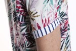 Baïsap - Leaves shirt, short sleeve - Bamboo - Palm print shirt for men - #2437