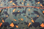 Baïsap - Camo shirt - Orange - Geometric khaki & orange print - #1850