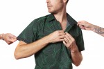 Baïsap - Chemisette verte - Feuilles - Chemise manche courte homme - #2941