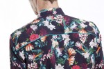 Baïsap - Chemise homme imprimé fleurs de Frangipanier - Chemise à motifs fleuris sur fond aubergine - #2345