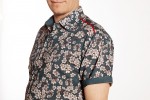 Baïsap - Men's floral short sleeve button up - Blue Blossom - Blue floral shirt for men, light cotton - #2653