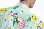 Baïsap - Dragonfly shirt short sleeve - Green floral shirt for men - #2415