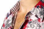 Baïsap - Peony shirt - Fuchsia - Red floral shirt for men - #2586