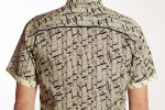 Baïsap - Feather shirt men short sleeve - Cream printed shirt for men - #2714