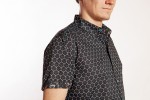 Baïsap - Camisa de cuadros manga corta - Cubos - Camisa geométrica azul y negra - #2731