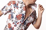 Baïsap - White floral shirt short sleeve - Peony - Fitted short sleeve shirts for men - #2945