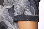 Baïsap - Blue floral shirt, short sleeve - Azalea - Thick dress shirt, cotton poplin - #2614