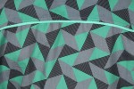 Baïsap - Chemise manche courte motif - Graphique - Motif géométrique 90's triangles gris & vert - #3157