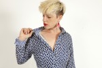 Baïsap - Navy shirt dress - Retro floral viscose dress - #3297