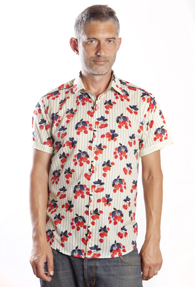 Baïsap - Cherry short sleeve shirt - Tricolor shirt for men