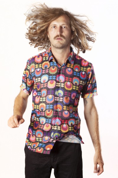 Baïsap - Short sleeve floral shirt - Geometric - Mens flower power 70s button up